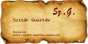 Szitár Gusztáv névjegykártya